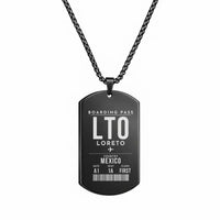 Thumbnail for Loreto International Airport LTO - Necklace - Boarding Pass Style - Black
