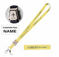 Thumbnail for Loreto City Series seat belt lanyard - yellow with name
