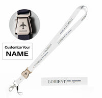 Thumbnail for Lorient City Series seat belt lanyard - white with name