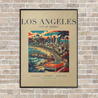 Thumbnail for Los Angeles - Poster - Canvas Framed - Beige