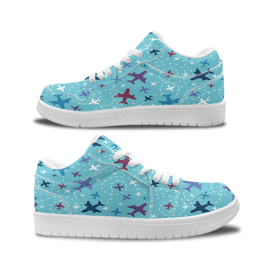Love of Travel with Aircraft Designed Fashion Low Top Sneakers & Shoes