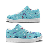 Thumbnail for Love of Travel with Aircraft Designed Fashion Low Top Sneakers & Shoes