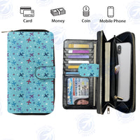 Thumbnail for Love of Travel with Aircraft Designed Leather Long Zipper Wallets