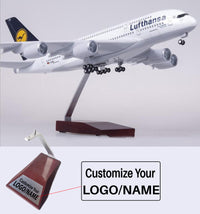 Thumbnail for Side view of Lufthansa Airbus A380 Airplane Model (1/160 Scale) aviation LED model airplane in diecast metal with LED lightin.