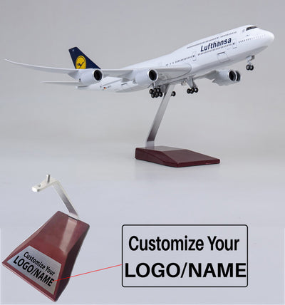 Side view of Lufthansa Boeing 747 Airplane Model (1/160 Scale - 47CM) aviation LED model airplane in diecast metal with LED l.