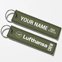 Thumbnail for Lufthansa Crew & Staff Tag Key Chains - Green Army - Crew + Name