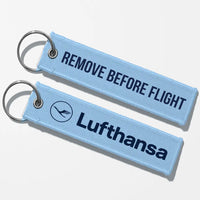 Thumbnail for Lufthansa Crew & Staff Tag Key Chains - Light Blue - Remove Before Flight
