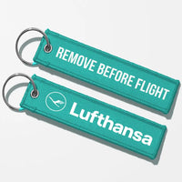 Thumbnail for Lufthansa Crew & Staff Tag Key Chains - Turquoise - Remove Before Flight