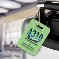 Thumbnail for Airbus A310-200 Luggage Tag design on light green luggage tag