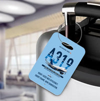 Thumbnail for Airbus A319neo Luggage Tag design on light blue luggage tag