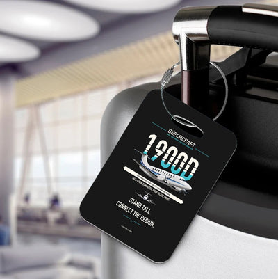Beechcraft 1900D Luggage Tag design on black luggage tag