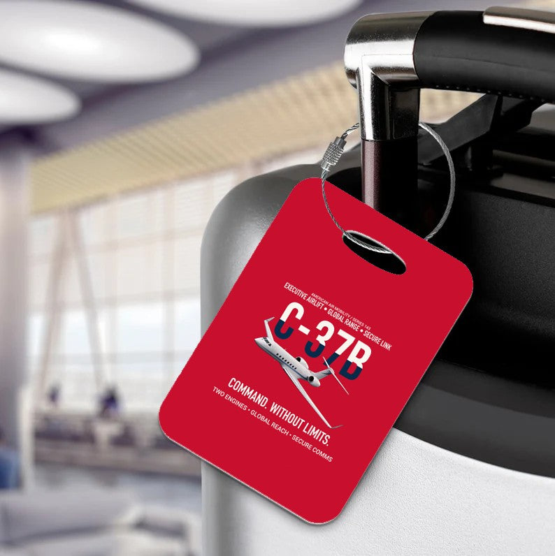 C-37B GULFSTREAM G550 Luggage Tag design on red luggage tag