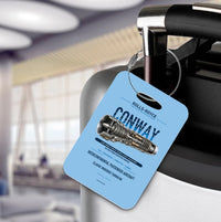Thumbnail for CONWAY Luggage Tag design on light blue luggage tag