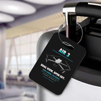 DJI Air 3 Luggage Tag design on black luggage tag