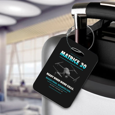 DJI Matrice 30 Luggage Tag design on black luggage tag