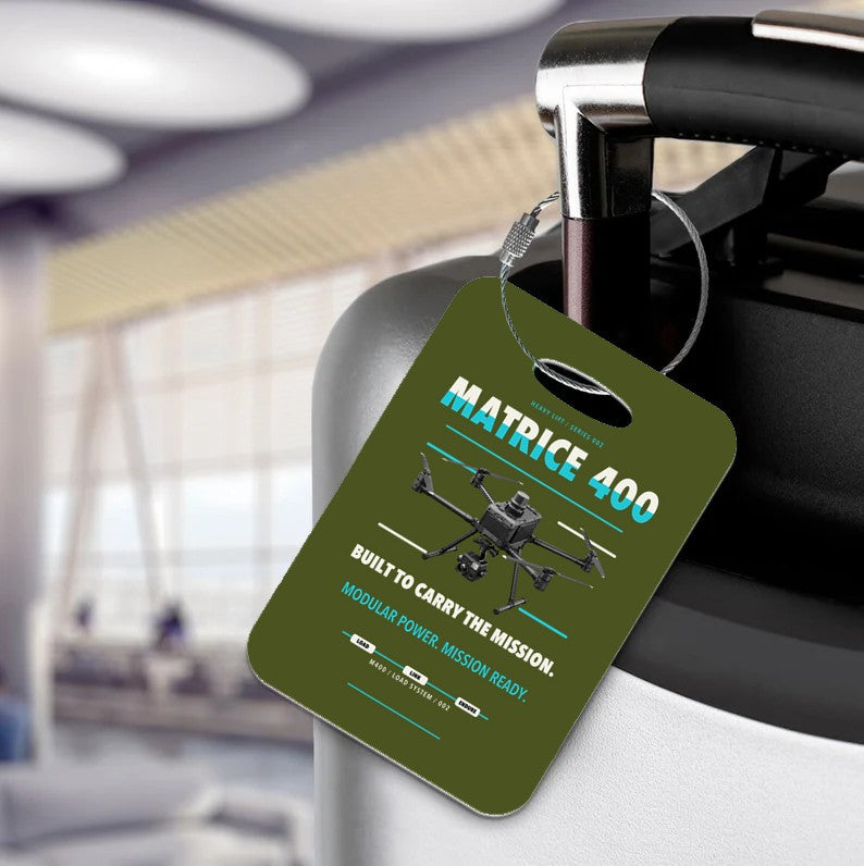 DJI Matrice 400 Luggage Tag design on green army luggage tag