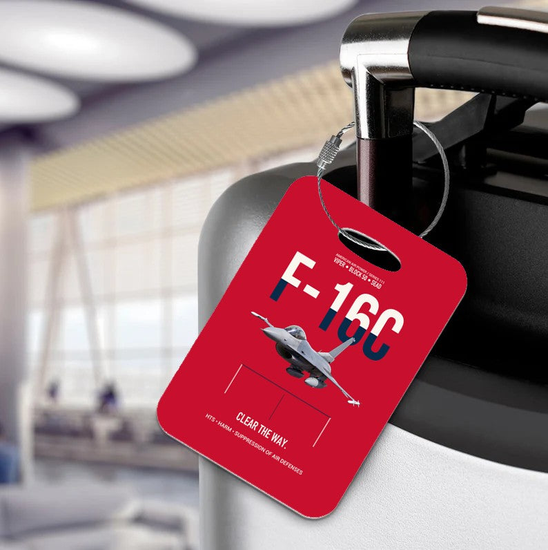 F-16C FIGHTING FALCON Luggage Tag design on red luggage tag