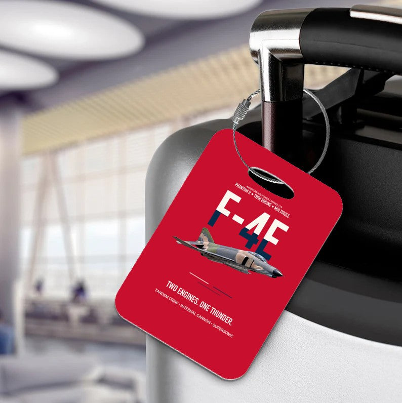 F-4E PHANTOM II Luggage Tag design on red luggage tag