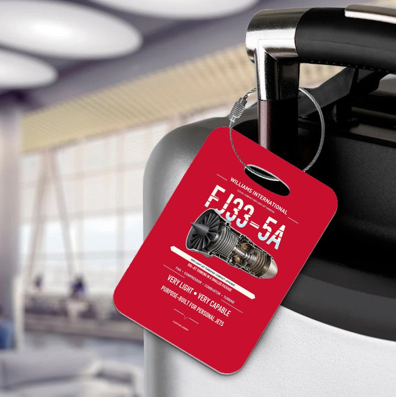 FJ33-5A Luggage Tag design on red luggage tag