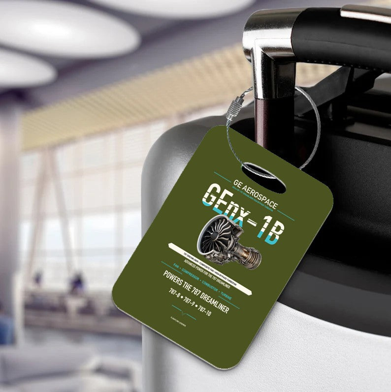 GEnx-1B Luggage Tag design on green army luggage tag
