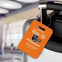 Thumbnail for GEnx-1B Luggage Tag design on orange luggage tag