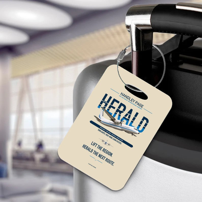 Handley Page HPR.7 Dart Herald Luggage Tag design on beige luggage tag