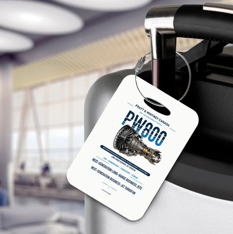 PW800 Luggage Tag design on white luggage tag