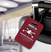 Thumbnail for Parrot ANAFI Ai Luggage Tag design on dark red luggage tag