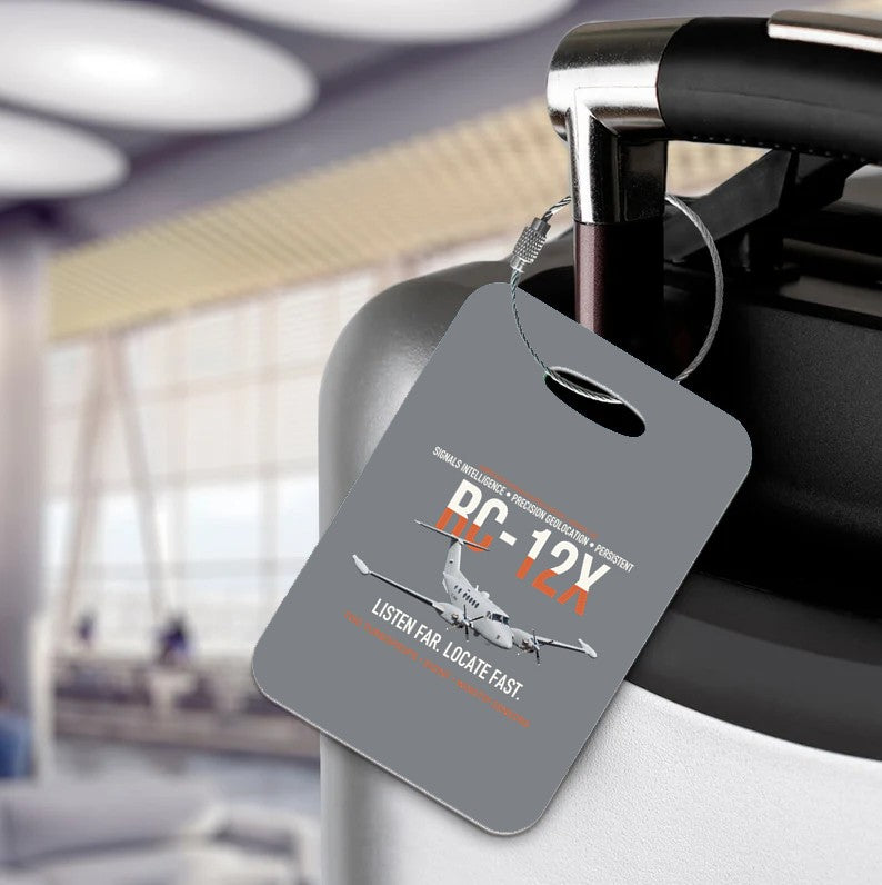RC-12X GUARDRAIL Luggage Tag design on gray luggage tag