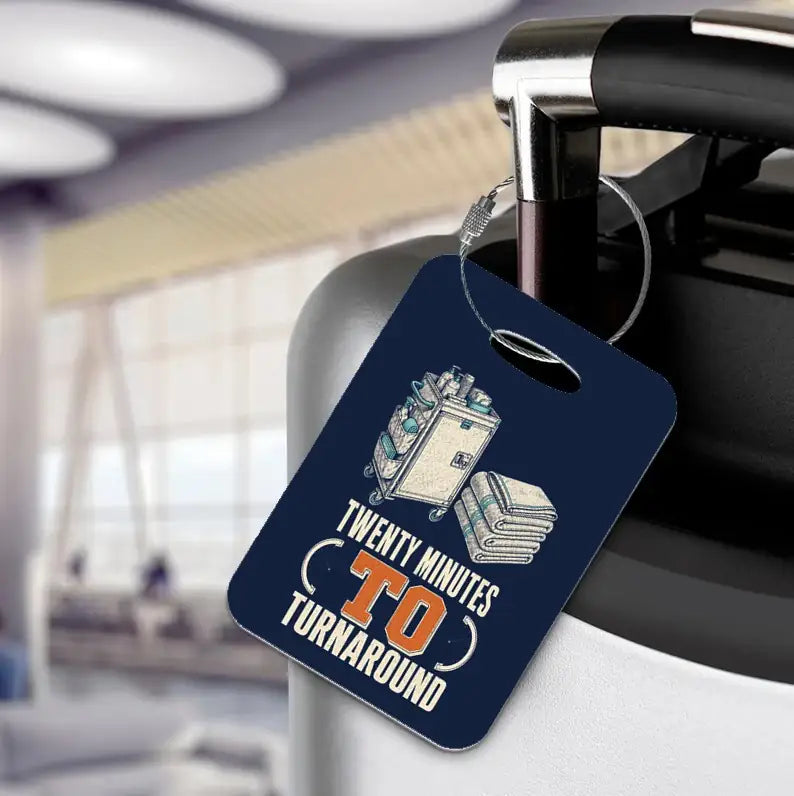 SIGNAL 271 - Twenty Minutes To Turnaround - Luggage Tag design on navy blue luggage tag