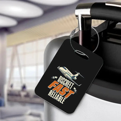 SIGNAL 406 - Discreet Fast Reliable - Luggage Tag design on black luggage tag