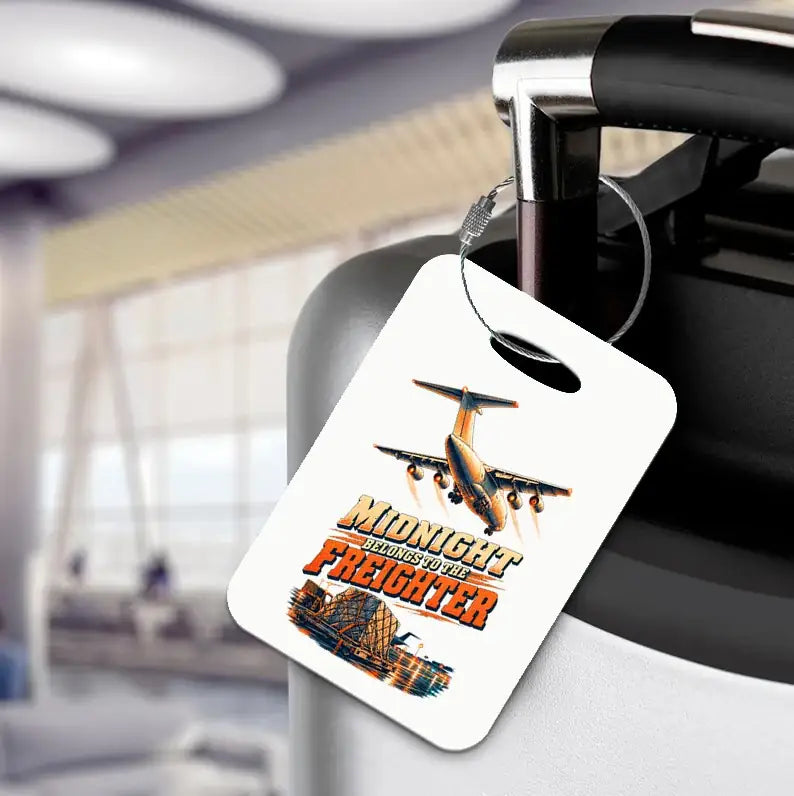 SIGNAL 670 - Midnight Belongs To The Freighter - Luggage Tag design on white luggage tag
