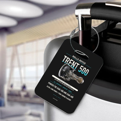 TRENT 500 Luggage Tag design on black luggage tag