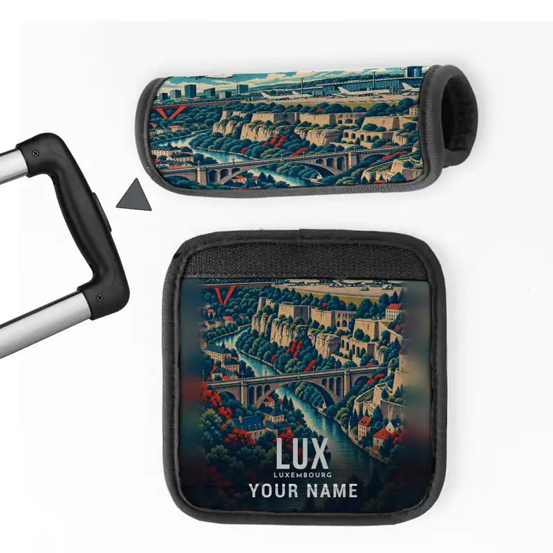 Luxembourg Airport (LUX) Luggage Handle Covers - 3D Full Print + Name