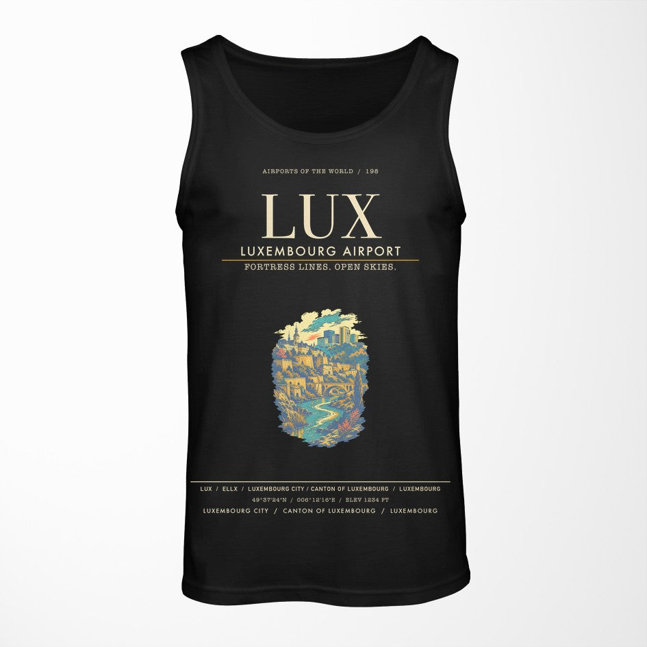 Luxembourg Airport LUX Tank Top - Black