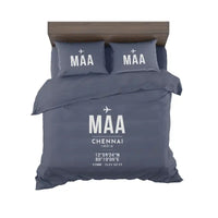 Thumbnail for Chennai International Airport (MAA) Bedding Sets & Blankets - Bedding Set - ID Tag - Navy Blue
