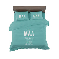 Thumbnail for Chennai International Airport (MAA) Bedding Sets & Blankets - Bedding Set - ID Tag - Turquoise
