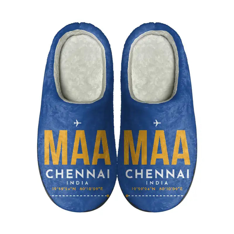 Chennai International Airport (MAA) Slippers & Flip Flops - Slippers - Cotton - Code - Same - Blue