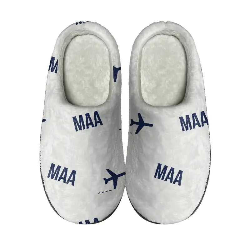 Chennai International Airport (MAA) Slippers & Flip Flops - Slippers - Cotton - Pattern - White