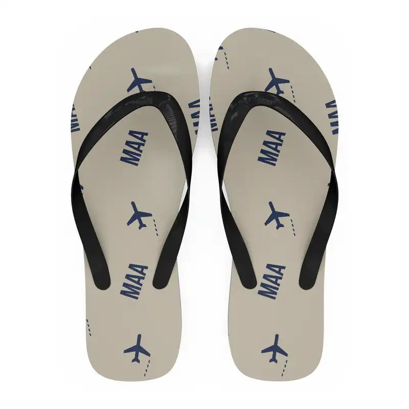 Chennai International Airport (MAA) Slippers & Flip Flops - Slippers - Flip Flops - Pattern - Beige