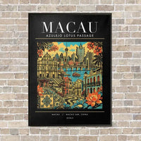 Thumbnail for MACAU - Poster - Canvas Framed - Black