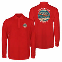 Thumbnail for Adolfo Suarez Madrid-Barajas Airport (MAD) Premium Polo T-Shirts - Badge - Long Sleeve - Red