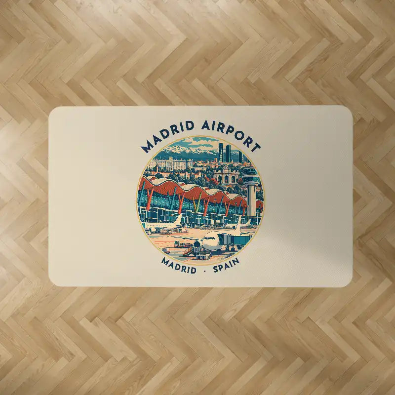 Adolfo Suarez Madrid-Barajas Airport (MAD) Carpets - Carpet Rectangle - Badge - Beige