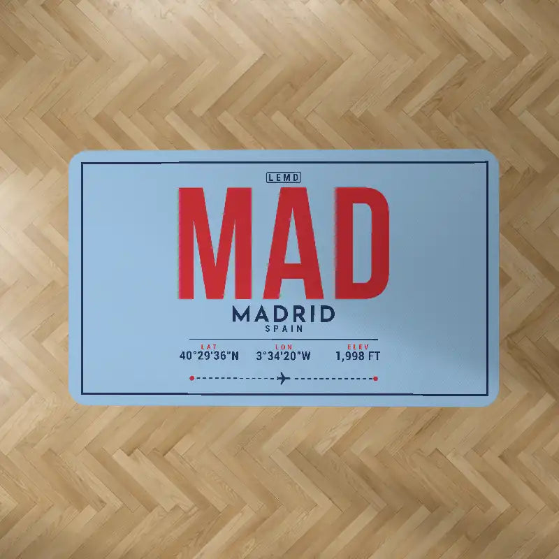 Adolfo Suarez Madrid-Barajas Airport (MAD) Carpets - Carpet Rectangle - ID Tag - Light Blue