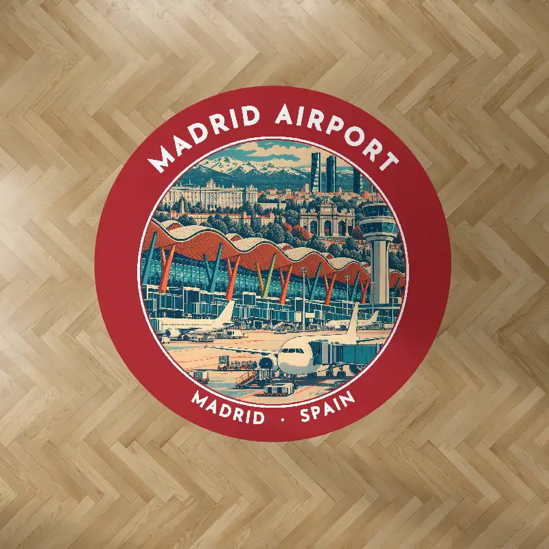 Adolfo Suarez Madrid-Barajas Airport (MAD) Carpets - Carpet Round - Badge - Red
