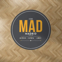 Thumbnail for Adolfo Suarez Madrid-Barajas Airport (MAD) Carpets - Carpet Round - ID Tag - Dark Gray