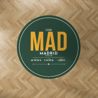 Thumbnail for Adolfo Suarez Madrid-Barajas Airport (MAD) Carpets - Carpet Round - ID Tag - Dark Green