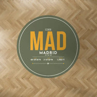Thumbnail for Adolfo Suarez Madrid-Barajas Airport (MAD) Carpets - Carpet Round - ID Tag - Green Army