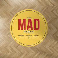 Thumbnail for Adolfo Suarez Madrid-Barajas Airport (MAD) Carpets - Carpet Round - ID Tag - Yellow