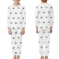 Thumbnail for Adolfo Suarez Madrid-Barajas Airport (MAD) Pajamas - Children Pajamas - White